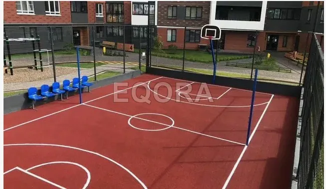 Бесшовное покрытие из резиновой крошки для баскетбольной площадки в Березовском