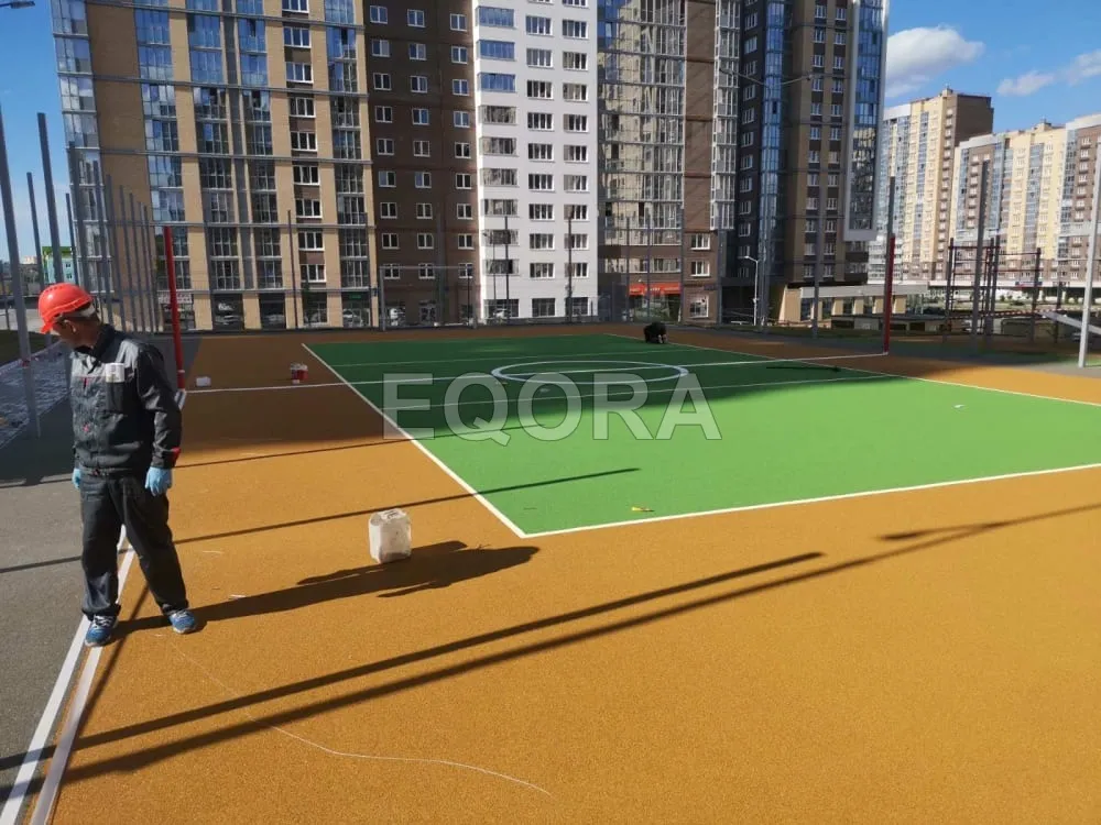 Из чего состоит бесшовное резиновое покрытие в Березовском?